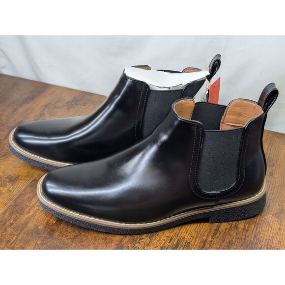 Men\'s Ankle Boots 8W Deer Stags Black/Black Vega Slip on Faux Casual/Dress NIB main image 7